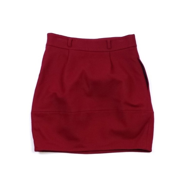 Theory Red Wool Skirt - Picture 2 of 4
